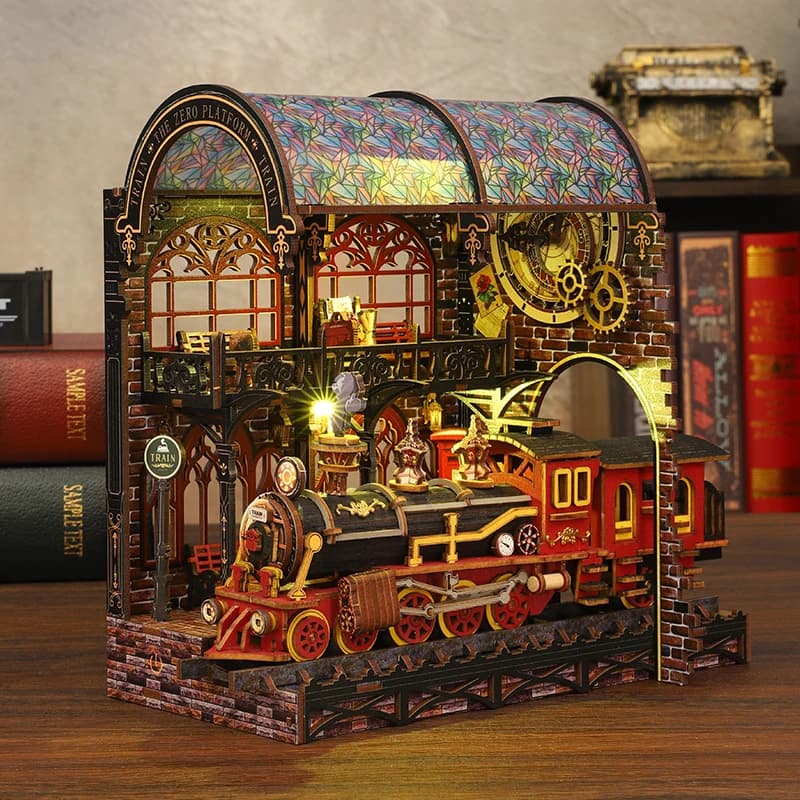 DIY Wooden Book Nook  Platform Train Bookend