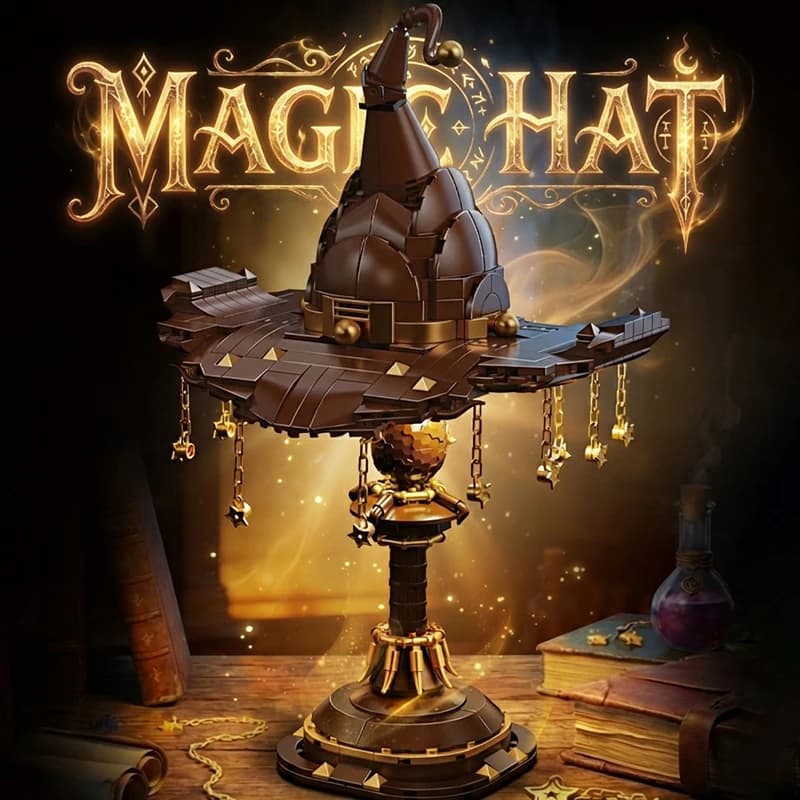 Wizard Hat Building Blocks Set with Light Table Lamp DIY